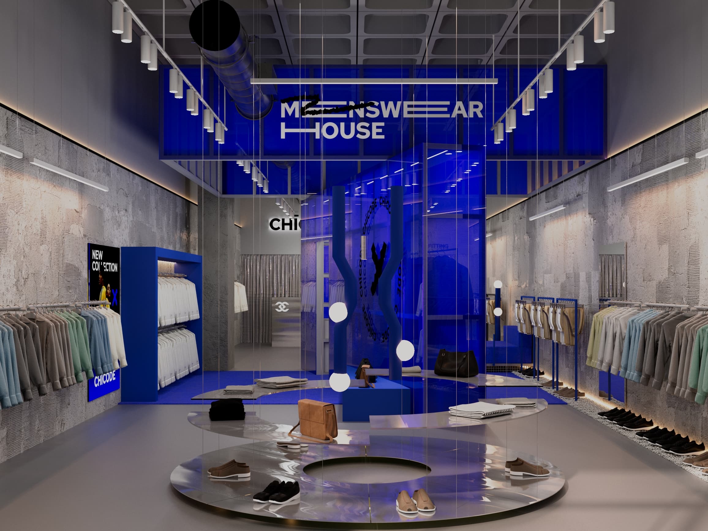 CHICODE Menswear Store — retail interior, Rishon Le Zion