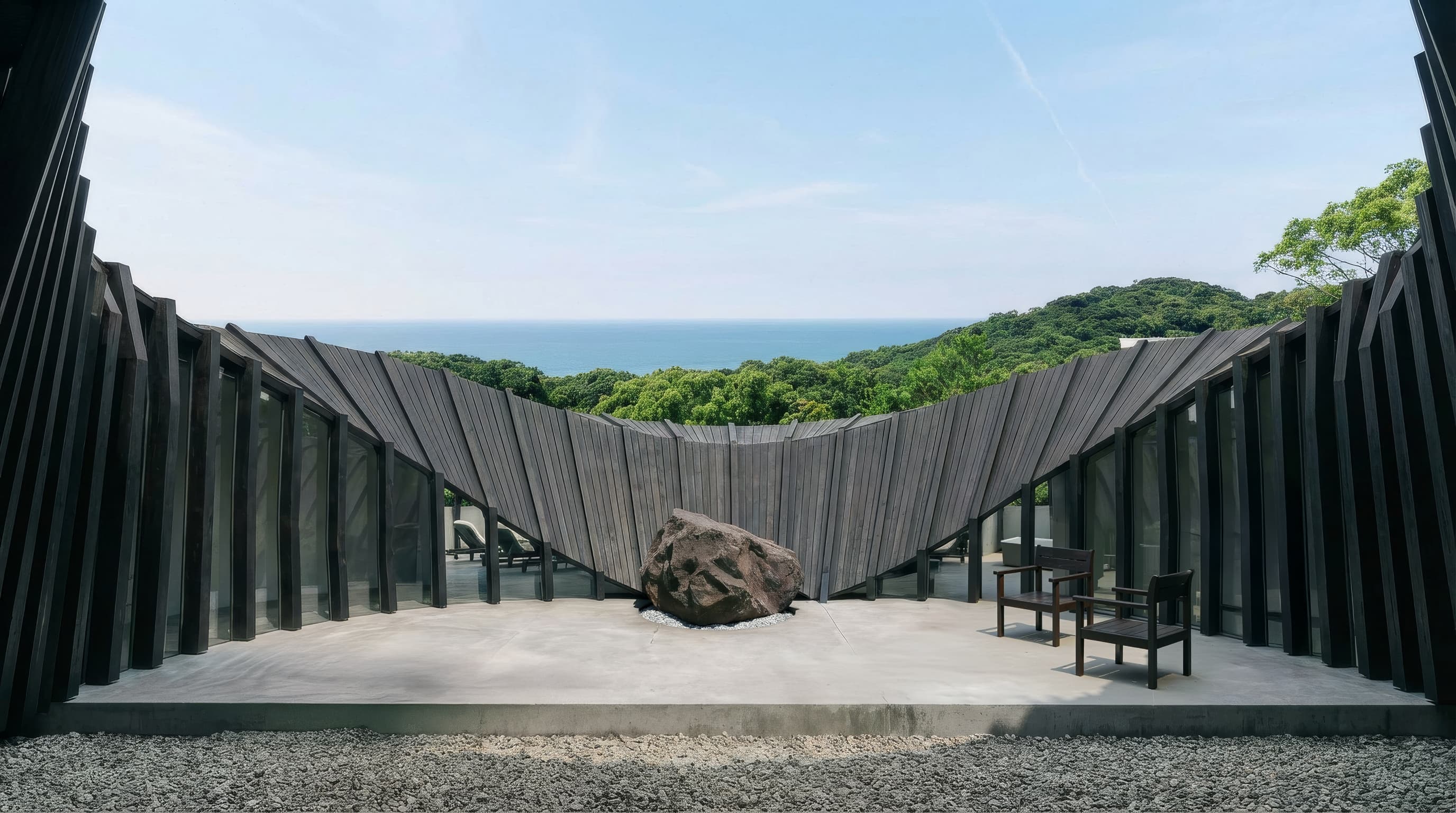 Loop House — exterior view from landscape