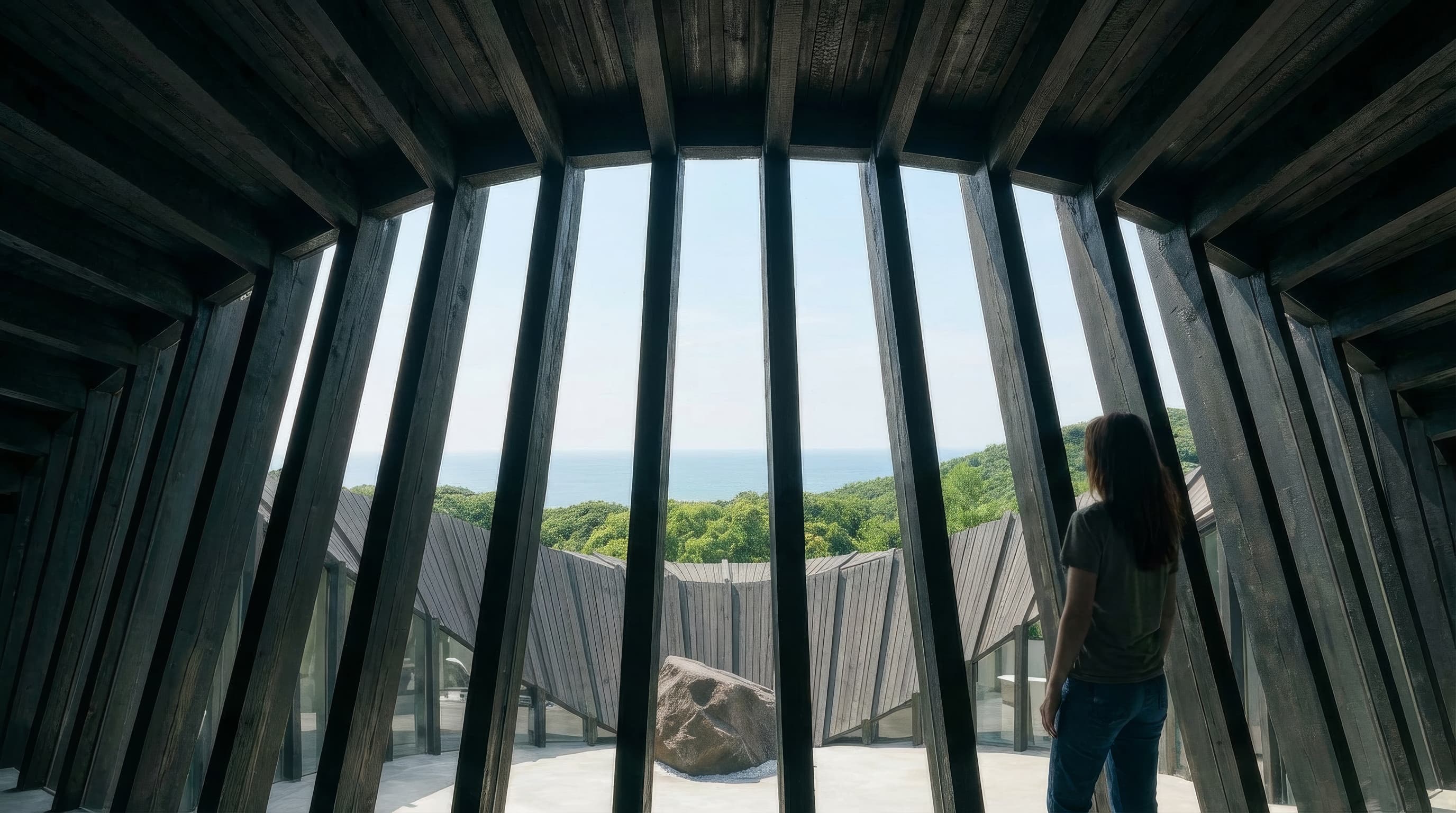 Loop House — looped form over stone
