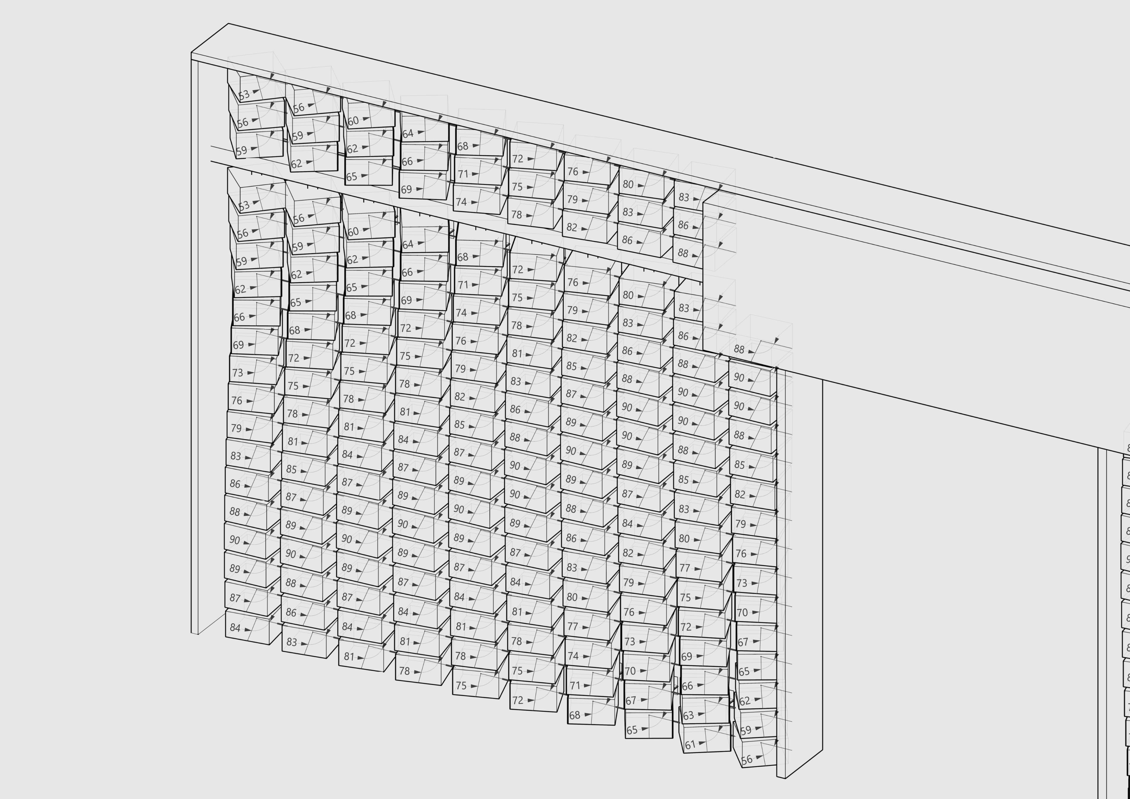 Tel Ad Facade — facade block layout and rhythm study diagram