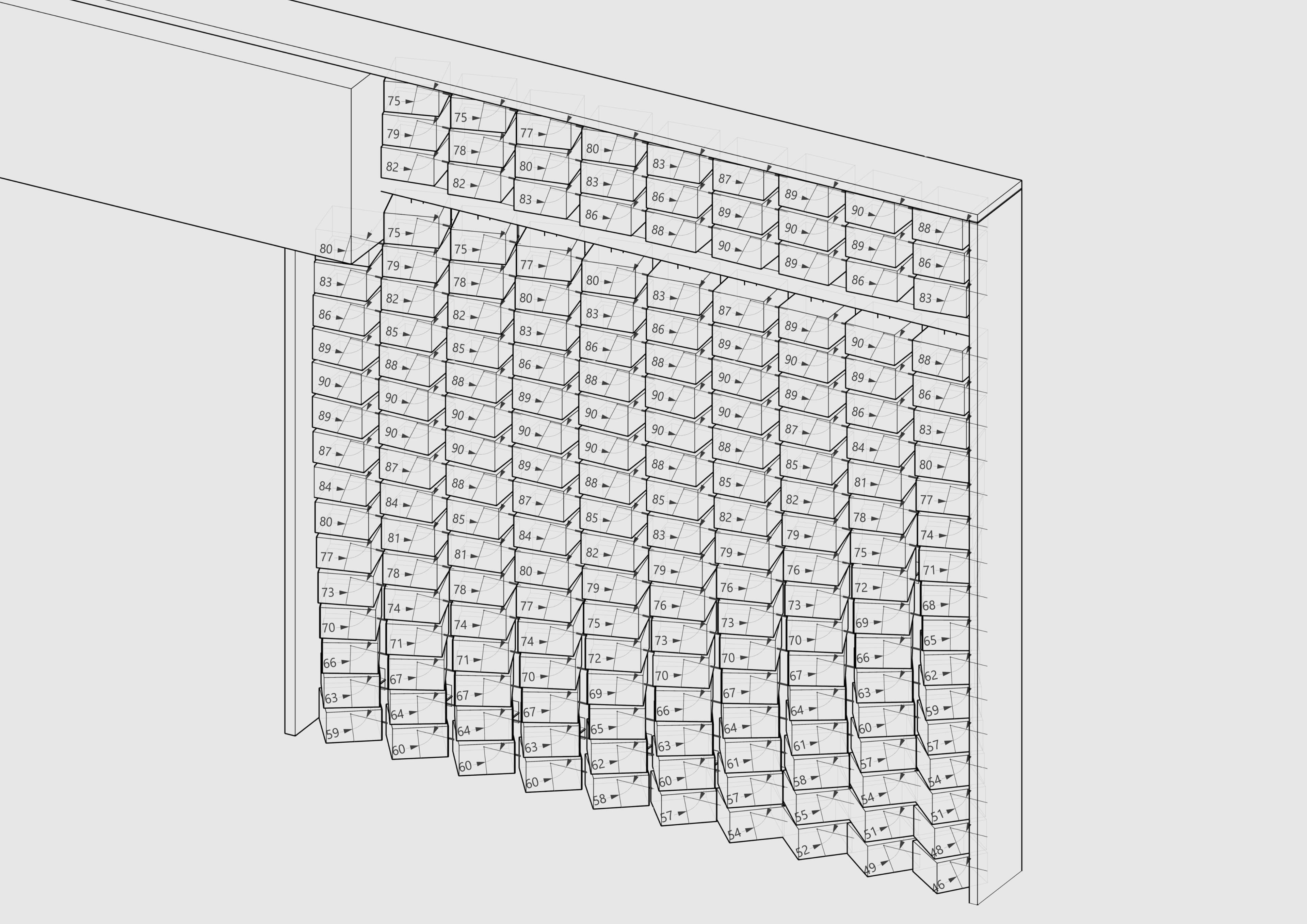 Tel Ad Facade — shadow, depth, and facade surface composition diagram