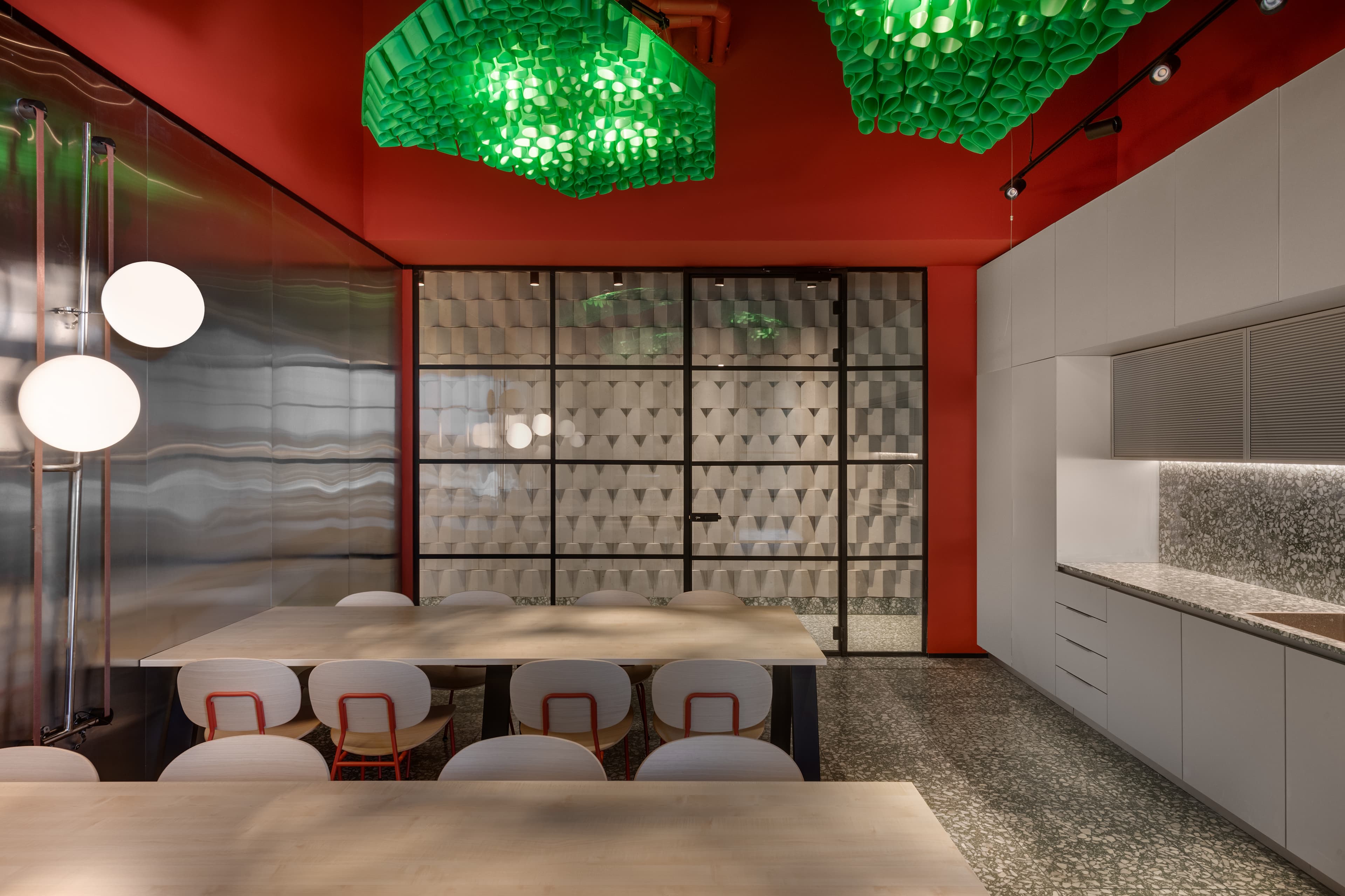Tel Ad Office — stainless steel cube exterior