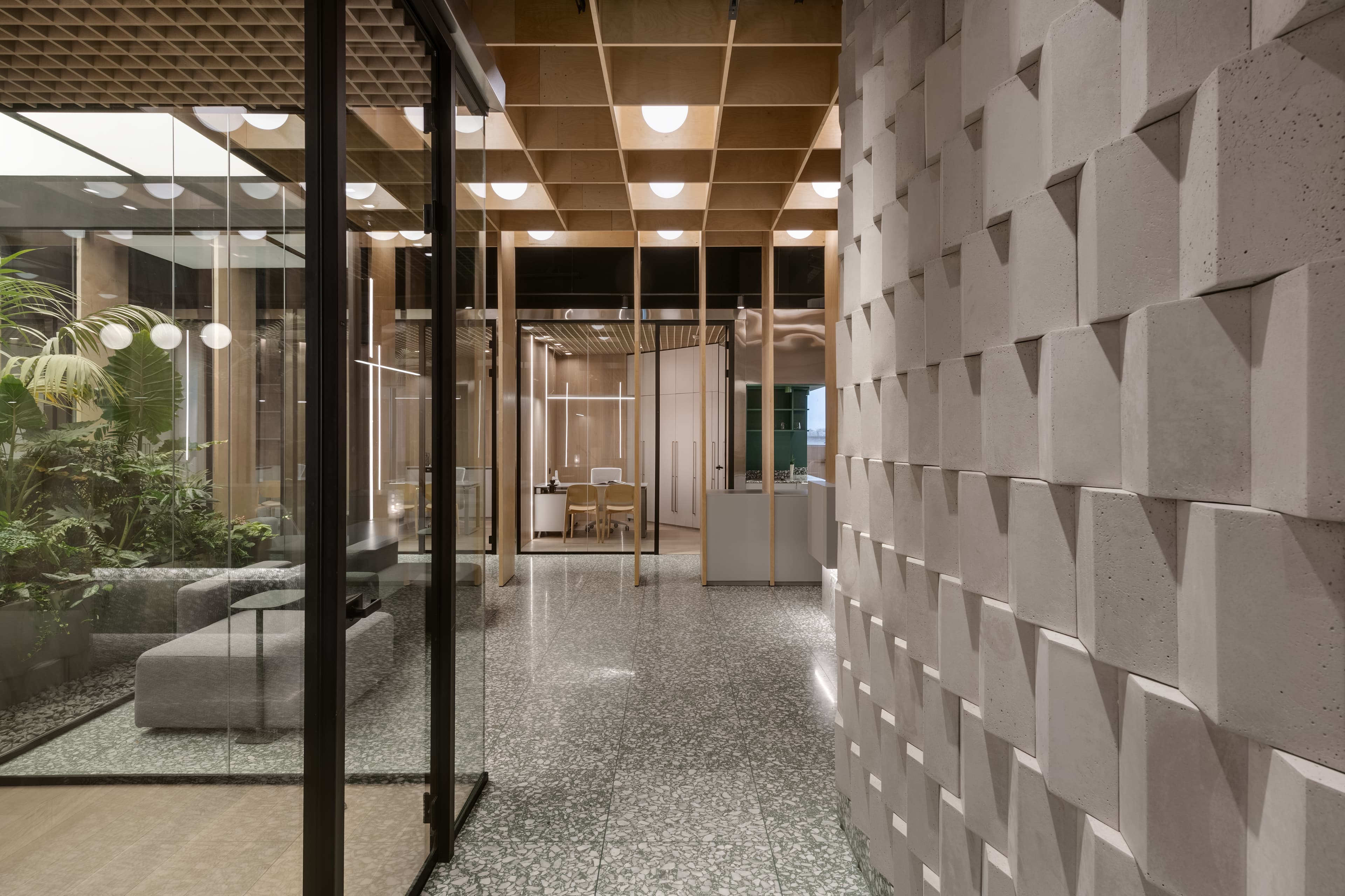Tel Ad Office — office cube floating detail
