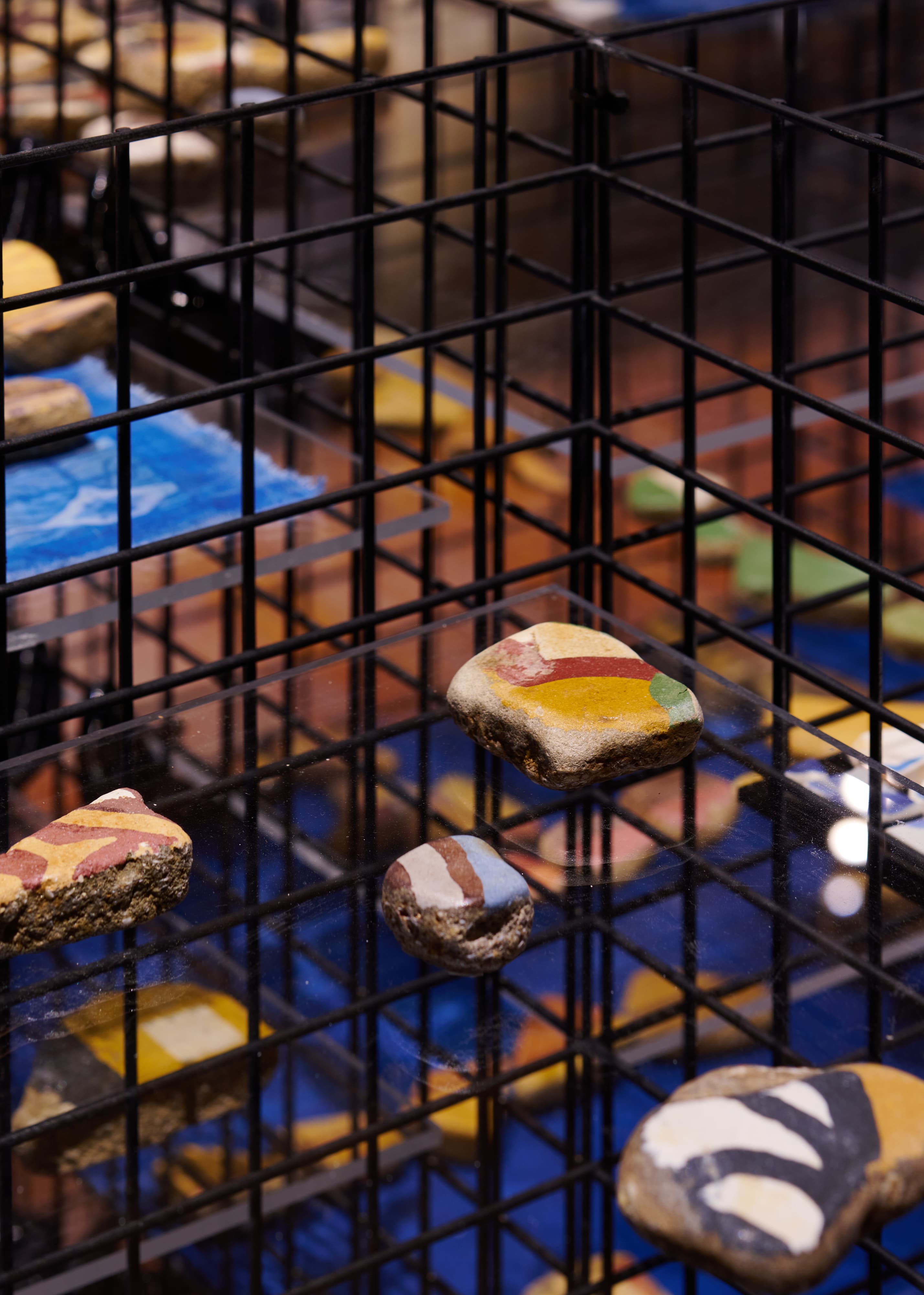 Vaults of Life — acrylic display and spotlight detail