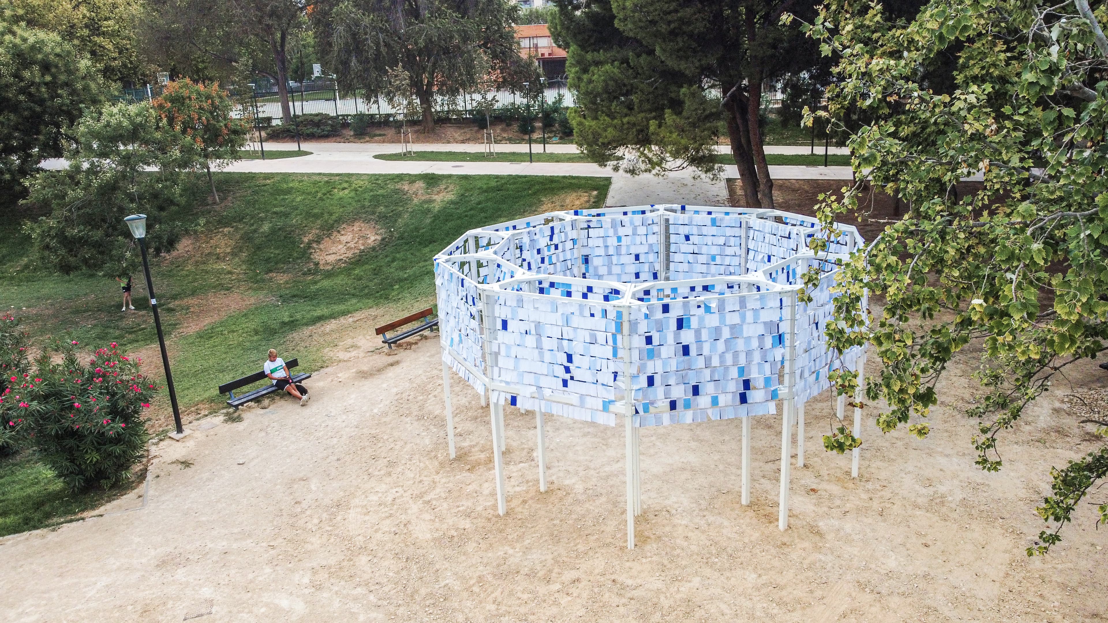 Air Rustle — pavilion structure in landscape