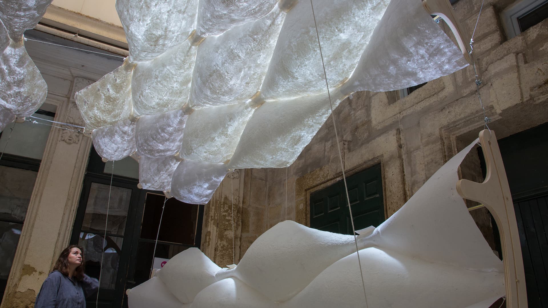 Washi Paper Pavilion — floating structure