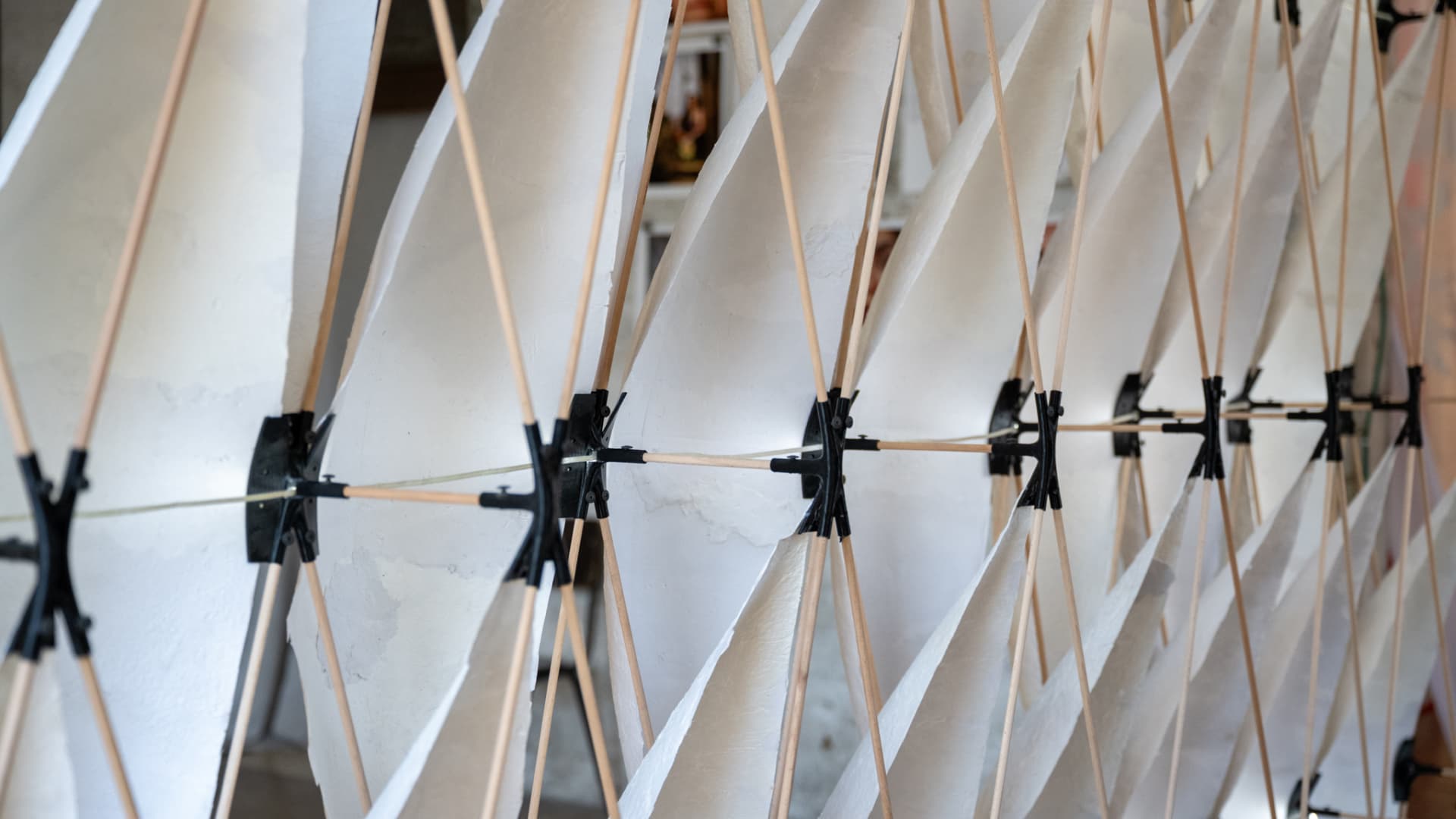 Washi Paper Pavilion — structural detail