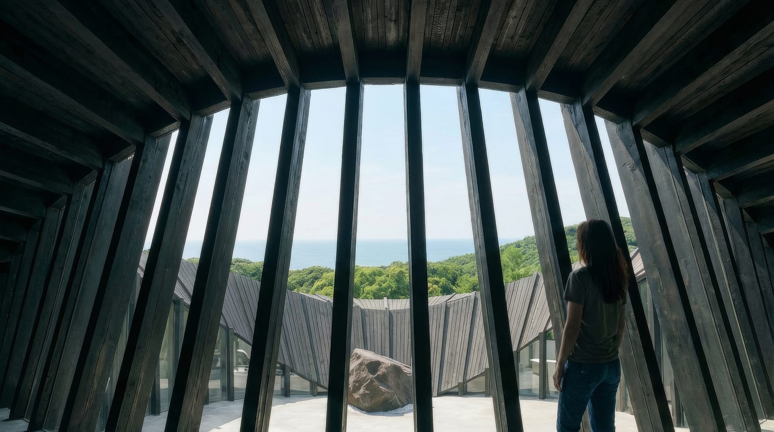 Loop House — looped form over stone