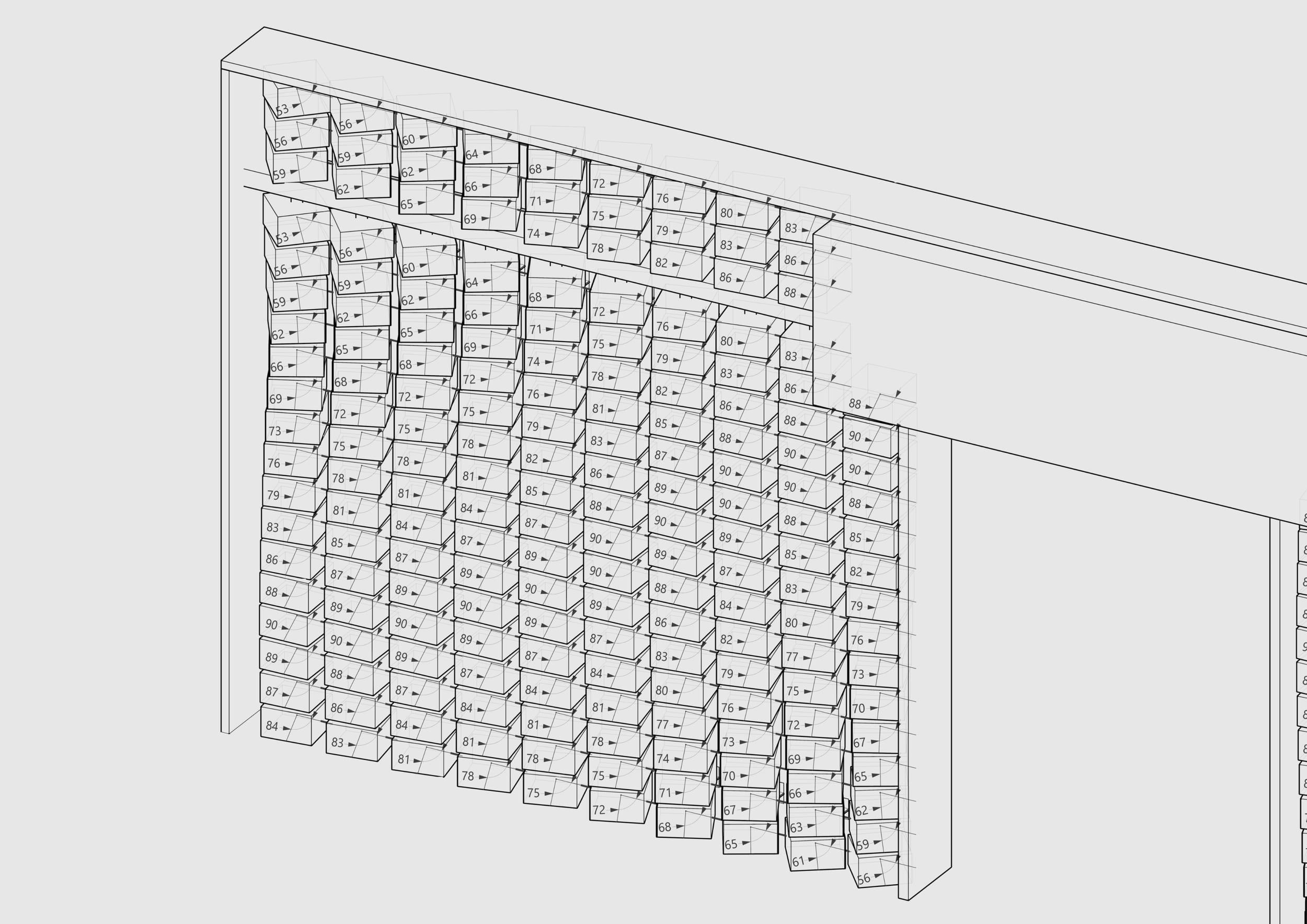 Tel Ad Facade — facade block layout and rhythm study diagram