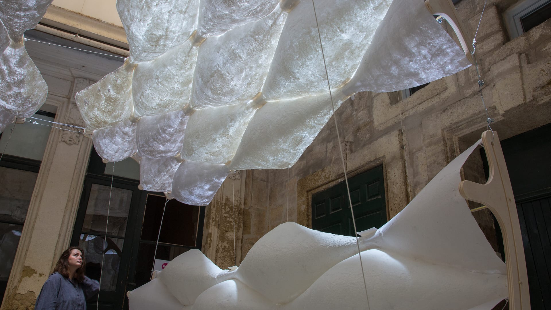 Washi Paper Pavilion — floating structure
