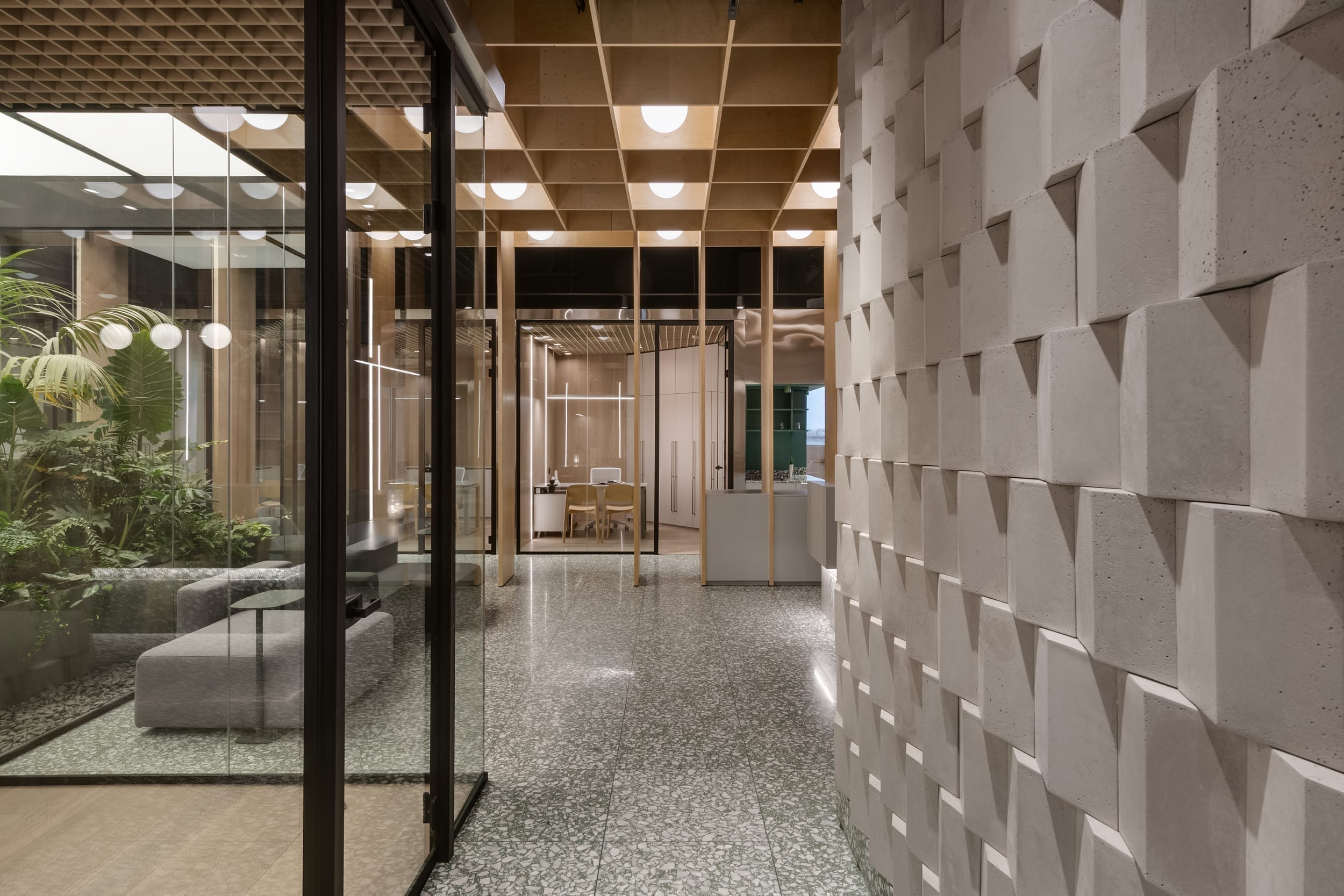 Tel Ad Office — office cube floating detail